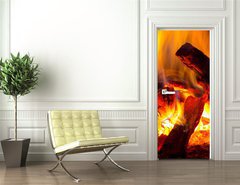 Samolepka na dvee flie 90 x 220  flame of fire, 90 x 220 cm