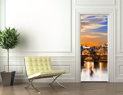 Samolepka na dveře fólie 90 x 220, 60069583 - Sunset view of Basilica St Peter and river Tiber in Rome. Italy - Západ slunce na baziliku sv. Petra a řeky Tiber v Římě. Itálie