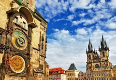 Samolepka flie 145 x 100, 60331923 - Prague, Czech Republic - view of square and astronomical clock