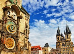 Fototapeta pltno 240 x 174, 60331923 - Prague, Czech Republic - view of square and astronomical clock