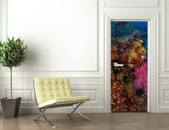 Samolepka na dvee flie 90 x 220  Coral and fish, 90 x 220 cm