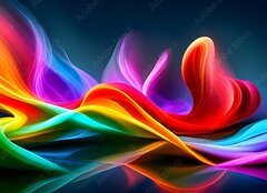 Fototapeta plátno 160 x 116, 607348262 - Abstract colorful smoke on a black background