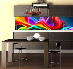 Fototapeta do kuchyně fólie 260 x 60, 607348262 - Abstract colorful smoke on a black background