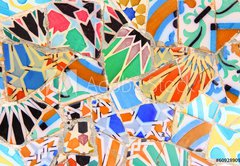 Samolepka flie 145 x 100, 60928909 - Barcelona, Spain - Gaudi mosaic - Barcelona, ??panlsko