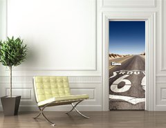 Samolepka na dveře fólie 90 x 220, 61077267 - Famous Route 66 - Slavná cesta 66