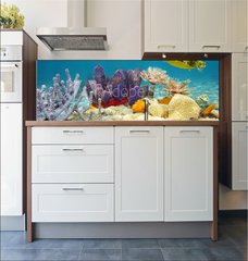 Fototapeta do kuchyn flie 180 x 60  Colorful underwater marine life seabed, 180 x 60 cm