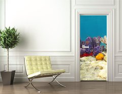 Samolepka na dvee flie 90 x 220  Colorful underwater marine life seabed, 90 x 220 cm