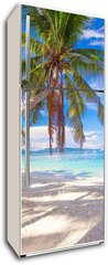 Samolepka na lednici flie 80 x 200, 61258659 - Coconut Palm tree on the white sandy beach