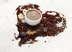 Samolepka flie 200 x 144, 61314951 - Coffee heart