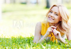 Fototapeta vliesov 145 x 100, 61490597 - Woman on grass