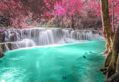 Fototapeta pltno 174 x 120, 61492263 - Deep forest Waterfall in Kanchanaburi - Hlubok les vodopd v Kanchanaburi