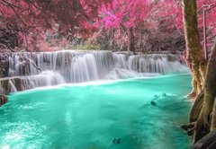 Fototapeta174 x 120  Deep forest Waterfall in Kanchanaburi, 174 x 120 cm