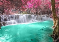 Fototapeta200 x 144  Deep forest Waterfall in Kanchanaburi, 200 x 144 cm