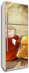 Samolepka na lednici flie 80 x 200  jar of honey with honeycomb, 80 x 200 cm