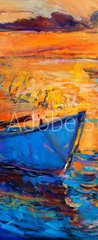 Samolepka na dvee flie 90 x 220  Boat and ocean, 90 x 220 cm