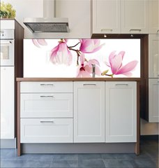 Fototapeta do kuchyn flie 180 x 60  Pink spring magnolia flowers branch, 180 x 60 cm