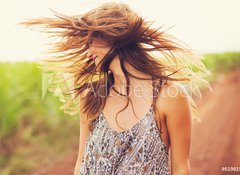 Fototapeta100 x 73  Gorgeous Romantic Girl Outdoors. Summer Lifestyle, 100 x 73 cm