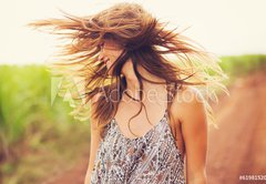 Fototapeta vliesov 145 x 100, 61981520 - Gorgeous Romantic Girl Outdoors. Summer Lifestyle