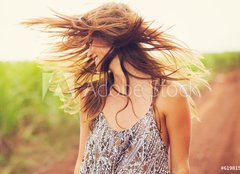 Fototapeta254 x 184  Gorgeous Romantic Girl Outdoors. Summer Lifestyle, 254 x 184 cm