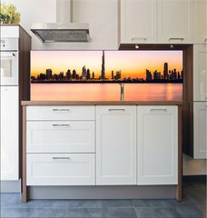 Fototapeta do kuchyn flie 180 x 60, 62073287 - Dubai skyline at dusk, UAE. - Dubaj panorama za soumraku, Spojen arabsk emirty.