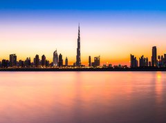 Samolepka flie 270 x 200, 62073287 - Dubai skyline at dusk, UAE. - Dubaj panorama za soumraku, Spojen arabsk emirty.