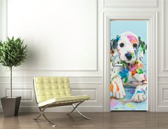 Samolepka na dvee flie 90 x 220, 62241227 - Easter Dalmatain Puppy