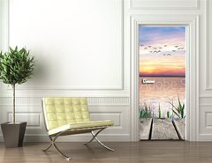 Samolepka na dvee flie 90 x 220, 62496449 - el lago de las nubes de colores