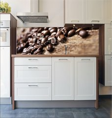 Fototapeta do kuchyn flie 180 x 60  Coffee on Wood, 180 x 60 cm