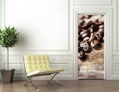 Samolepka na dvee flie 90 x 220  Coffee on Wood, 90 x 220 cm