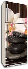 Samolepka na lednici flie 80 x 200, 6260873 - Massage stones and orchid flowers on bamboo