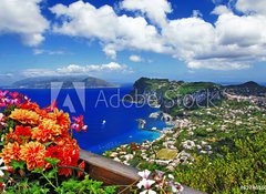 Samolepka flie 100 x 73, 62746100 - beautiful Capri island - Italian travel series - krsn ostrov Capri