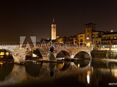 Fototapeta papr 360 x 266, 62797255 - Verona, il Ponte Pietra di notte