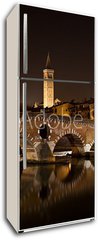 Samolepka na lednici flie 80 x 200  Verona, il Ponte Pietra di notte, 80 x 200 cm