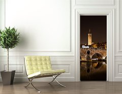 Samolepka na dvee flie 90 x 220  Verona, il Ponte Pietra di notte, 90 x 220 cm