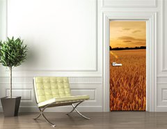 Samolepka na dvee flie 90 x 220, 6287668 - Field of wheat at sunset - Pole penice pi zpadu slunce
