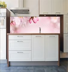 Fototapeta do kuchyn flie 180 x 60, 62918390 - Spring flowers background with pink blossom