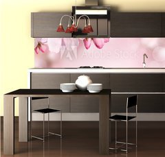 Fototapeta do kuchyn flie 260 x 60, 62918390 - Spring flowers background with pink blossom