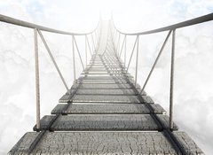 Samolepka flie 100 x 73  Rope Bridge Above The Clouds, 100 x 73 cm
