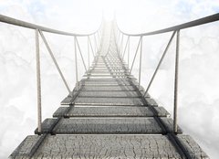 Fototapeta plátno 160 x 116, 62972364 - Rope Bridge Above The Clouds - Lanový most nad mraky