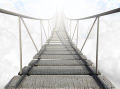 Fototapeta270 x 200  Rope Bridge Above The Clouds, 270 x 200 cm