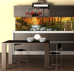 Fototapeta do kuchyn flie 260 x 60, 63059760 - forest waterfall