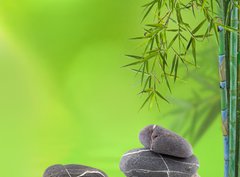 Fototapeta papír 360 x 266, 63091641 - dcor relaxant zen asiatique : bambou et galets - dcor relaxant zen asiatique: bambou et galets