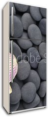 Samolepka na lednici flie 80 x 200, 63600469 - Gorgeous orchid and thin bamboo grove on pebbles