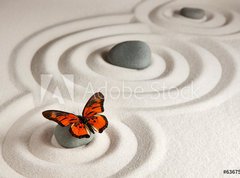 Fototapeta270 x 200  Zen rocks with butterfly, 270 x 200 cm