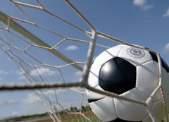 Fototapeta200 x 144  football  soccer ball in goal, 200 x 144 cm