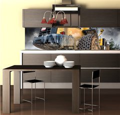 Fototapeta do kuchyně fólie 260 x 60, 64132721 - Construction machine - Stavební stroj