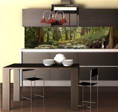 Fototapeta do kuchyn flie 260 x 60, 64308418 - forest waterfall