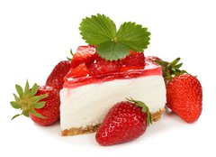 Fototapeta pltno 240 x 174, 64315866 - strawberry cheesecake - jahodov tvarohov kol
