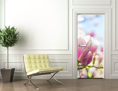 Samolepka na dvee flie 90 x 220, 64325812 - Beautiful blossoming magnolia tree in the spring time