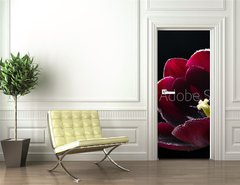 Samolepka na dvee flie 90 x 220  Wet purple black tulip., 90 x 220 cm
